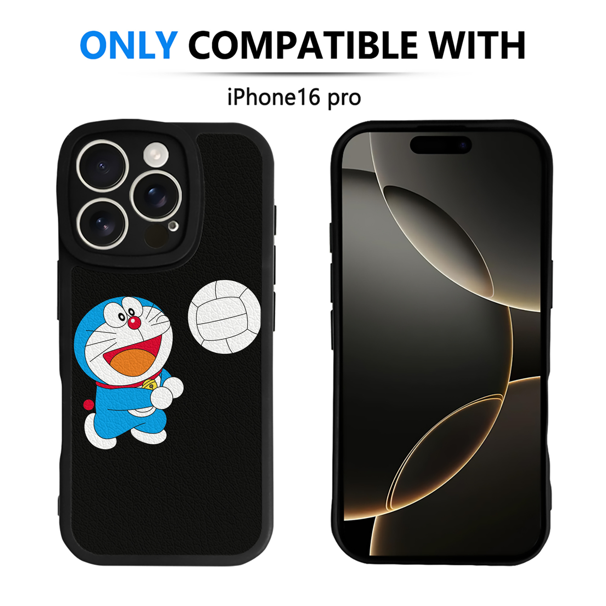 （画像用） ドラえもん Doraemon 【iPhone 16シリーズ対応】シリコンスマホケース（レザー調） 材質：シリコン